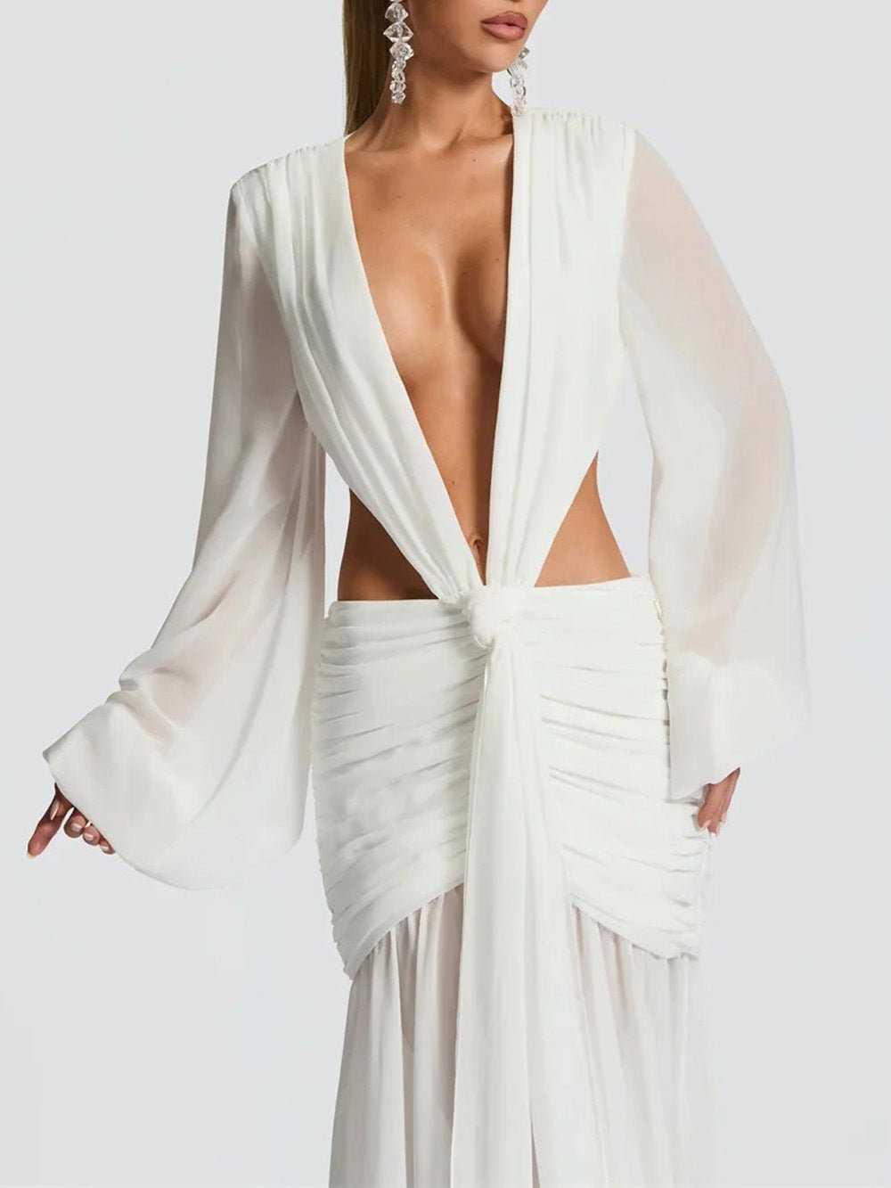 Juliana Deep-V Cutout Maxi Dress