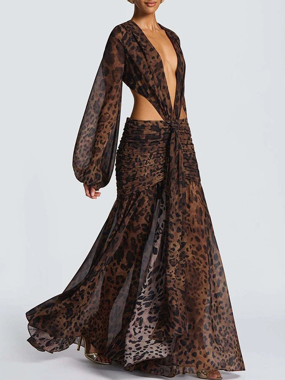 Juliana Deep-V Cutout Maxi Dress
