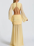 Juliana Deep-V Cutout Maxi Dress