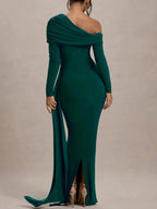 Juliette Ruched One-Shoulder Gown