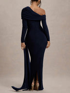 Juliette Ruched One-Shoulder Gown
