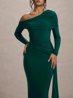 Juliette Ruched One-Shoulder Gown