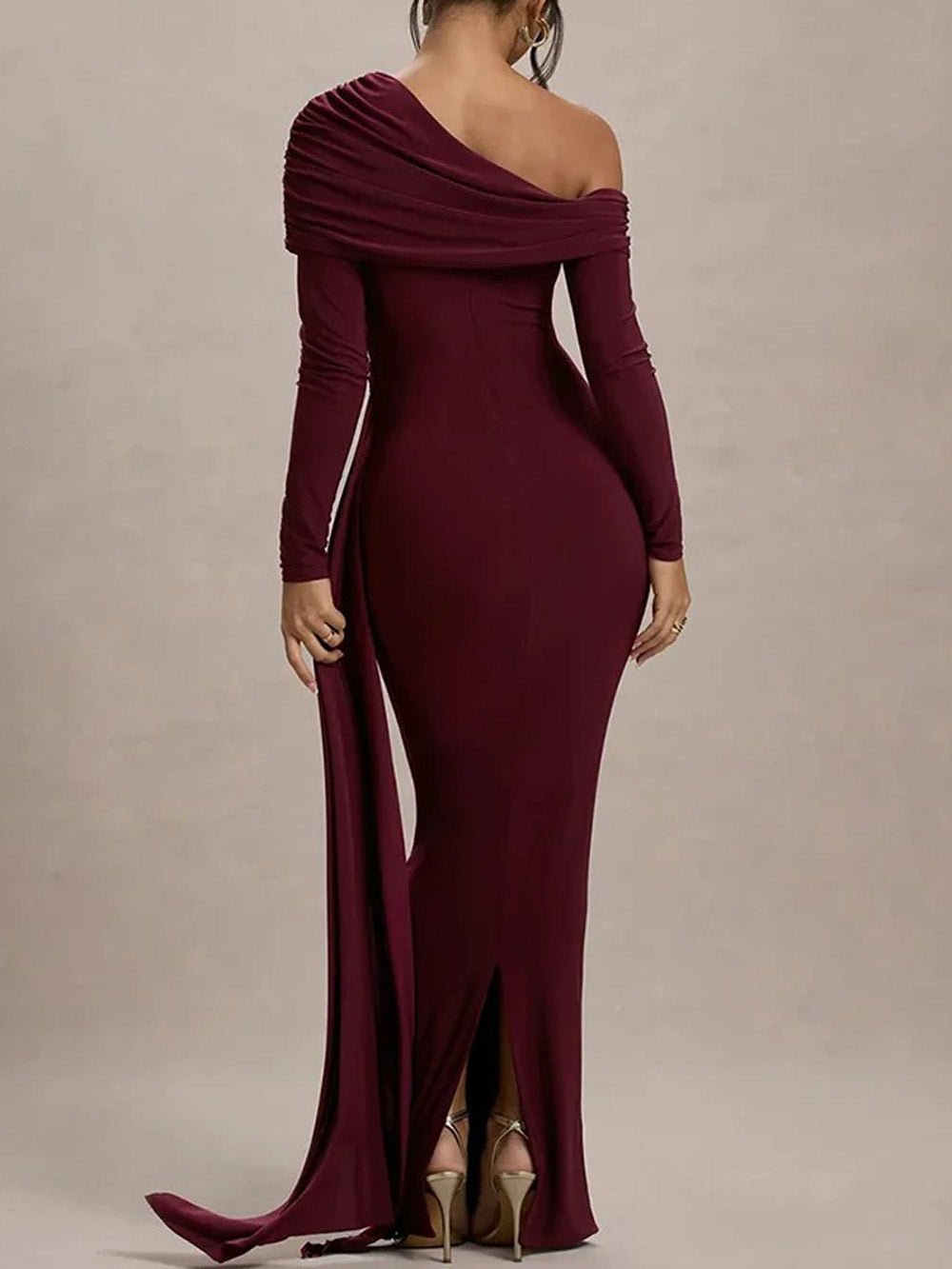 Juliette Ruched One-Shoulder Gown