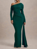 Juliette Ruched One-Shoulder Gown