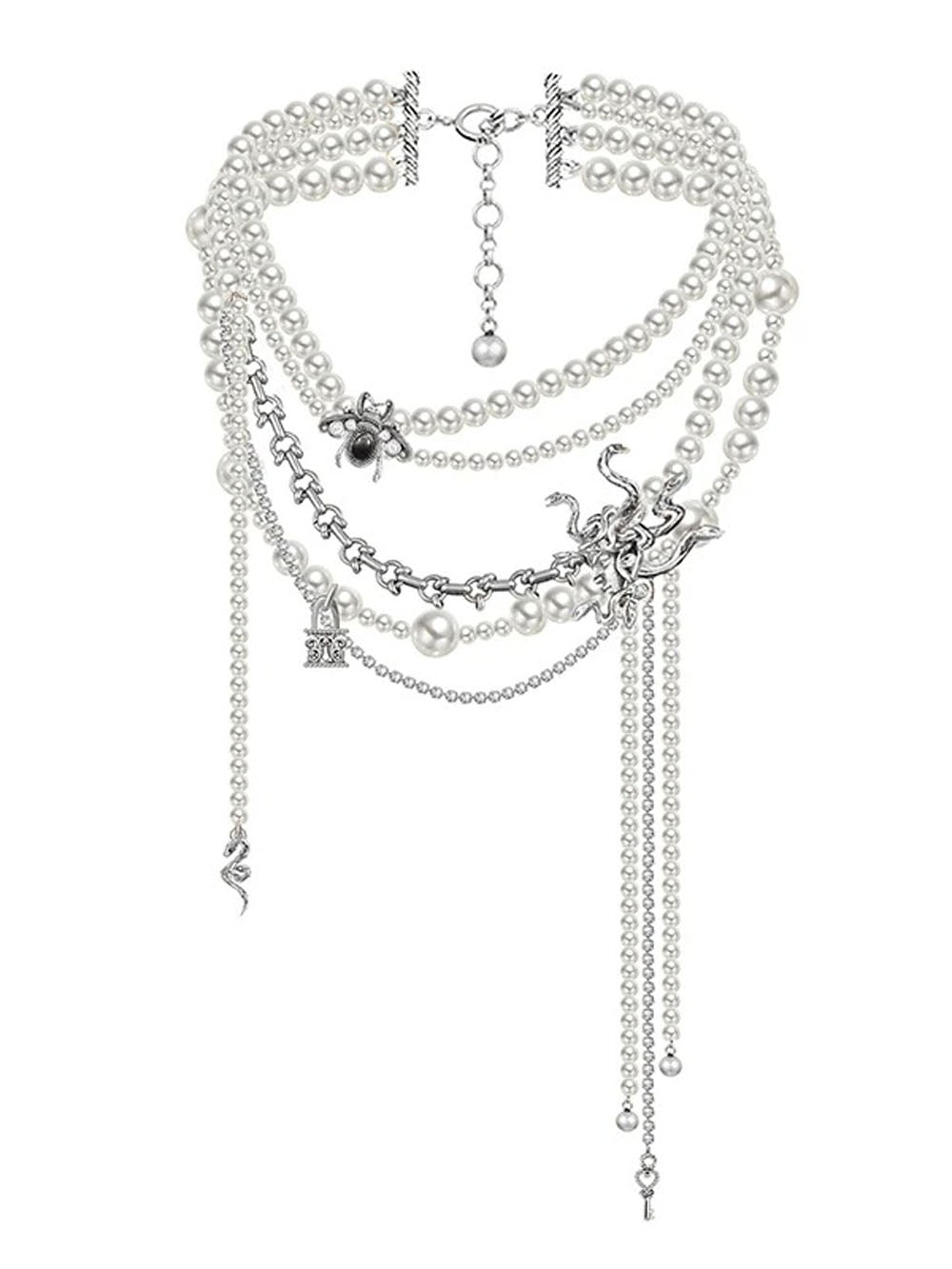 June Small Snake Pearl Necklace