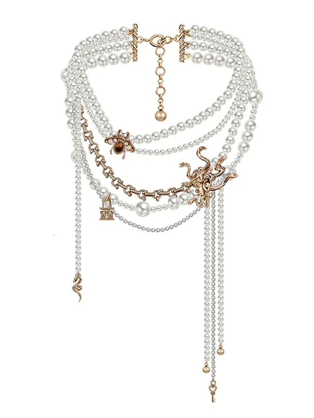 June Small Snake Pearl Necklace