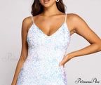 Kathy Iridescent Stylish Sequin Mini Dress