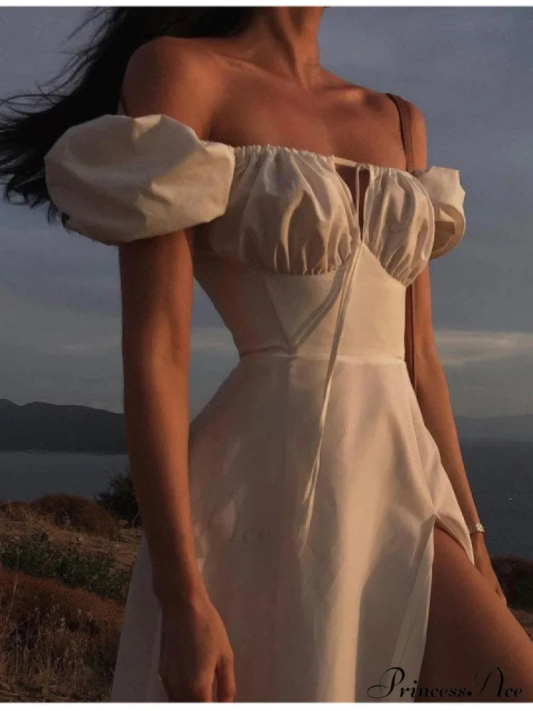 KATIE OFF Stylish SHOULDER MIDI DRESS
