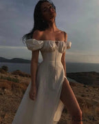 KATIE OFF Stylish SHOULDER MIDI DRESS