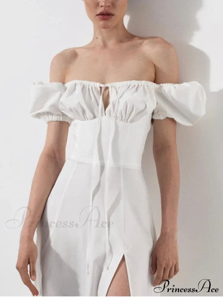 KATIE OFF Stylish SHOULDER MIDI DRESS
