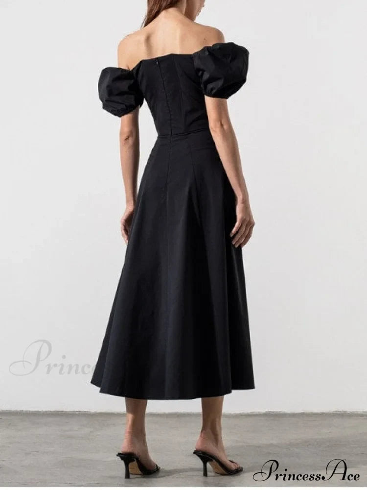 KATIE OFF Stylish SHOULDER MIDI DRESS