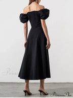 KATIE OFF Stylish SHOULDER MIDI DRESS