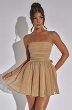 Esther Back Knot Strapless Sparkle Dress
