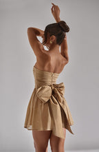 Esther Back Knot Strapless Sparkle Dress