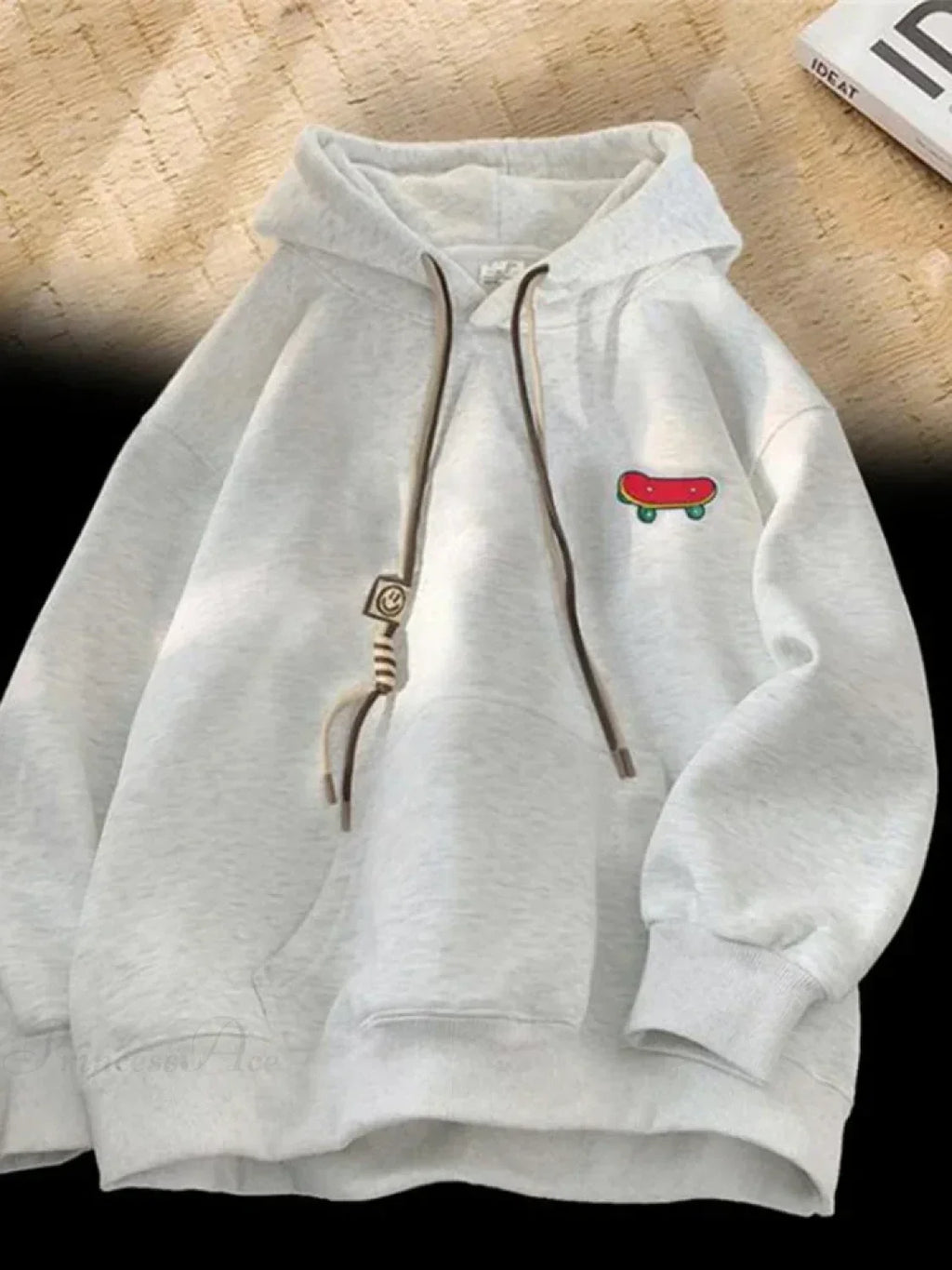 Kawaii Skateboard Graphic Cotton Fleece Hoodie
