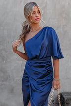Kelly Satin Stylish Irregular Evening Dress