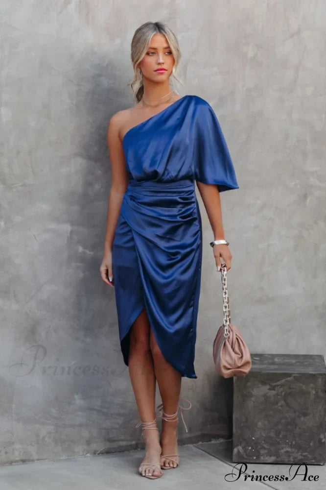 Kelly Satin Stylish Irregular Evening Dress