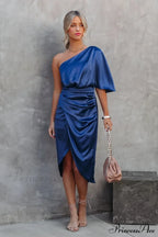 Kelly Satin Stylish Irregular Evening Dress