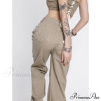 Khaki Wide Leg Jeans