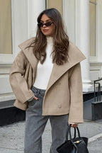 Khaki Wool Double Breasted Jacket