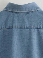 Kiara Cropped Denim Mini Shirt