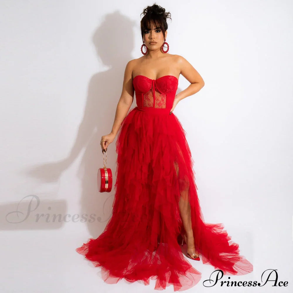 Kim Mesh Corset Charming Tulle Formal Dress
