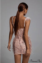 Klauda Pink Stylish Mini Dress