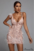 Klauda Pink Stylish Mini Dress