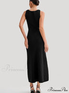 Knit Buttoned Stylish Midi Dress