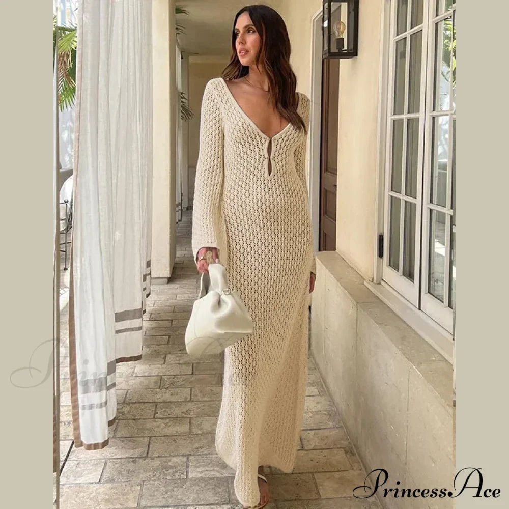 Knit Flare Stylish Long Sleeve Dress