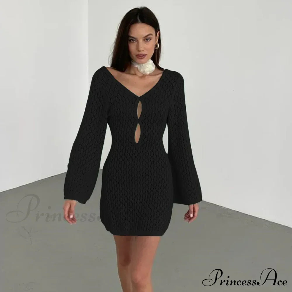 Knit Flare Stylish Long Sleeve Dress