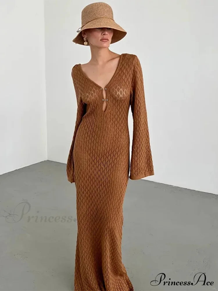 Knit Flare Stylish Long Sleeve Dress