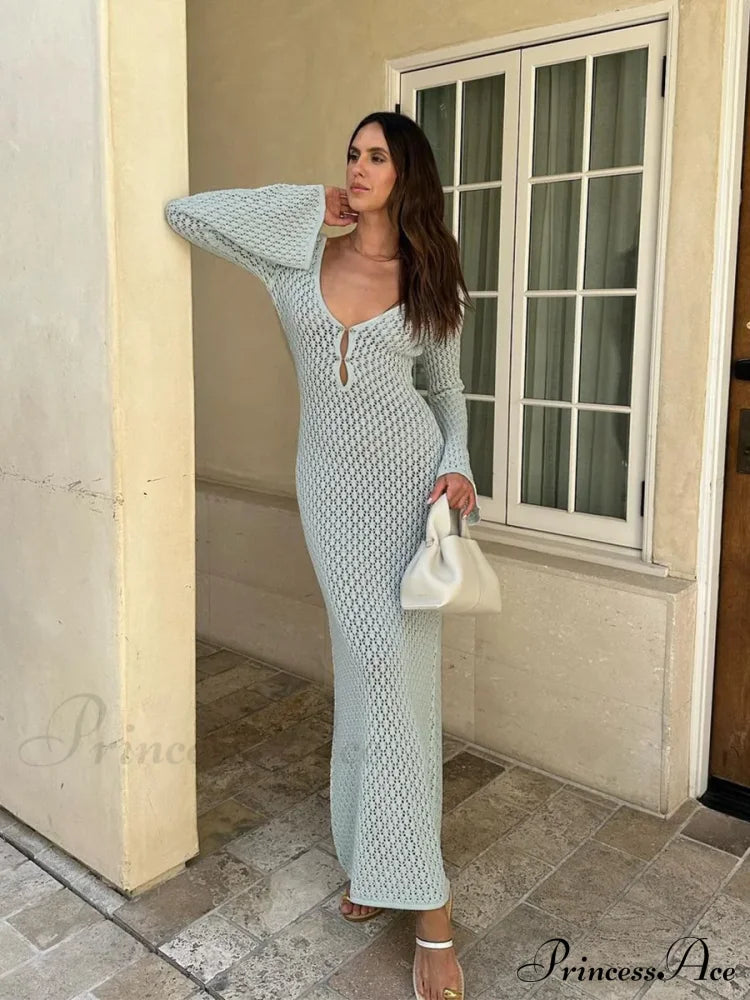 Knit Flare Stylish Long Sleeve Dress