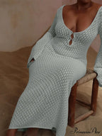Knit Flare Stylish Long Sleeve Dress