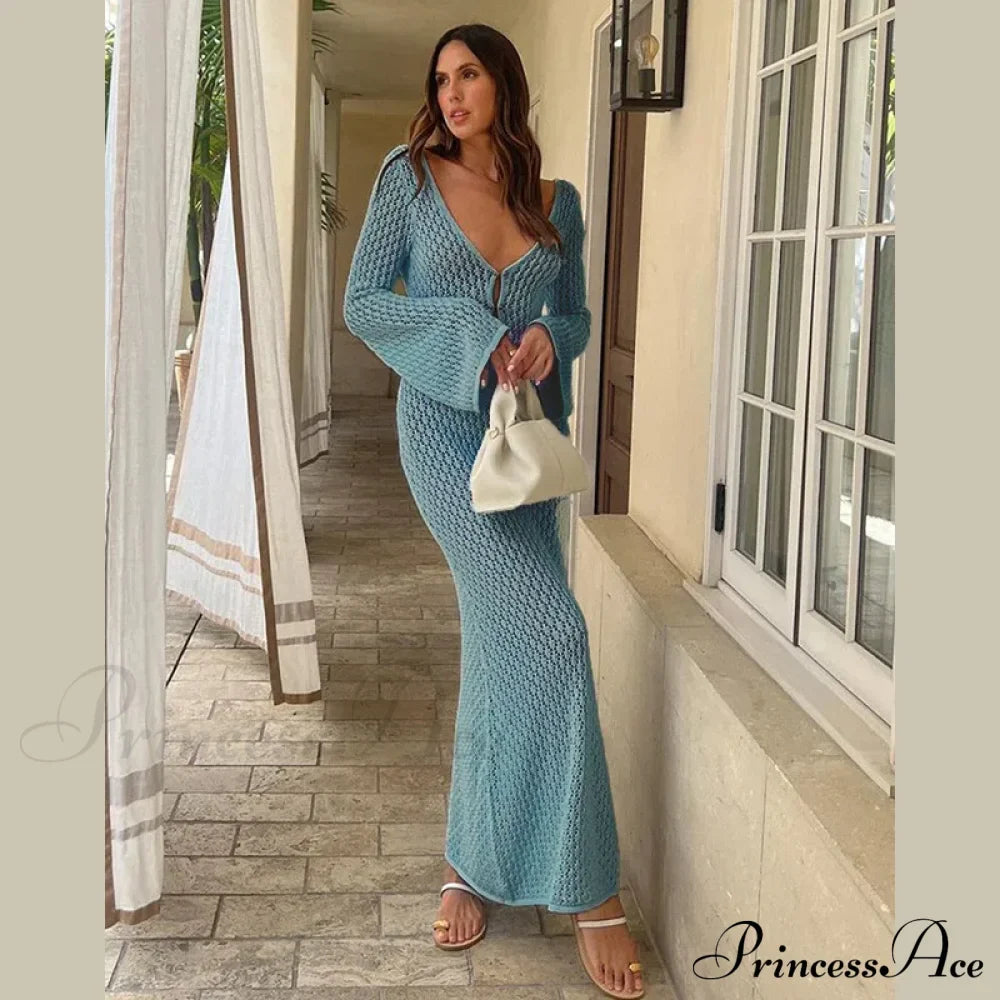 Knit Flare Stylish Long Sleeve Dress