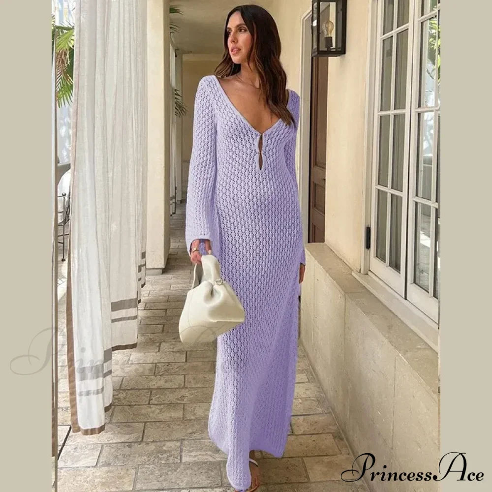 Knit Flare Stylish Long Sleeve Dress