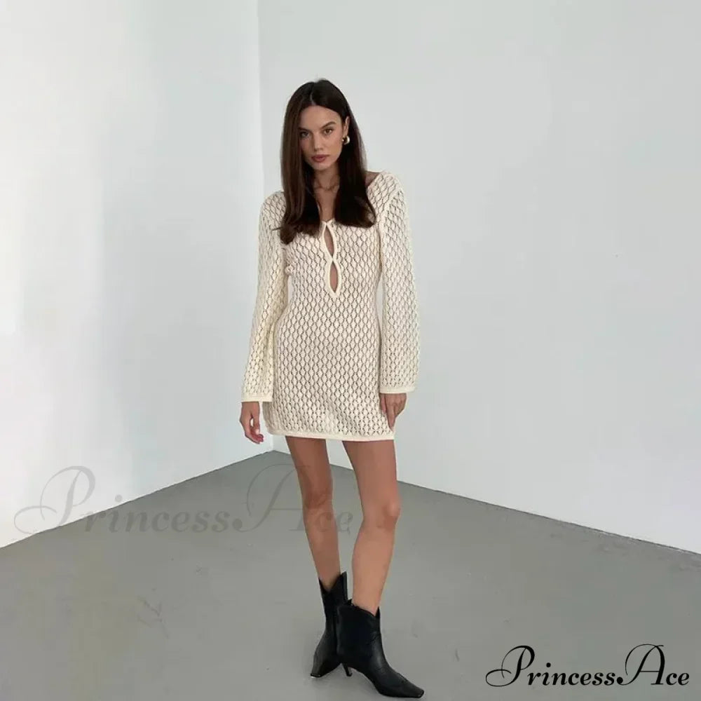 Knit Flare Stylish Long Sleeve Dress