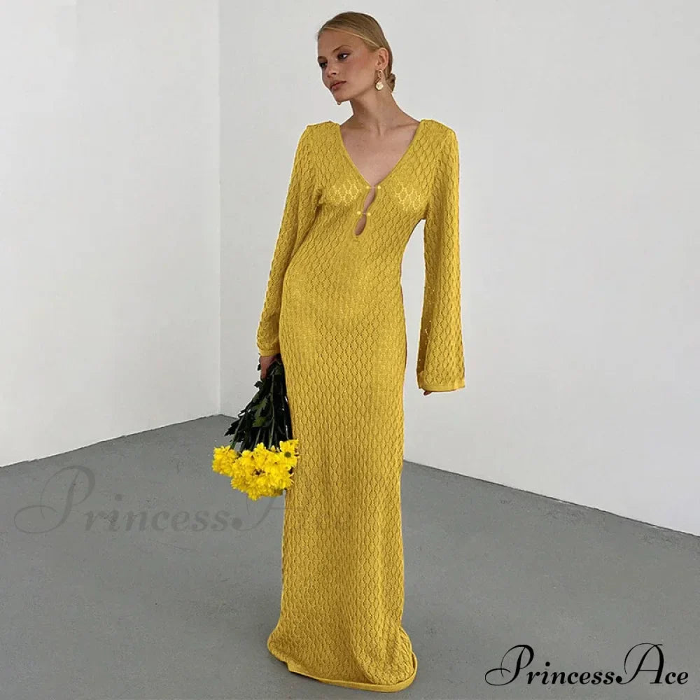 Knit Flare Stylish Long Sleeve Dress
