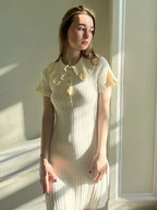 Knit Retro Single-Breasted Mini Dress