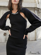 Knit Sweater Stylish Cropped Sleeve