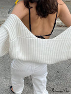 Knit Sweater Stylish Cropped Sleeve