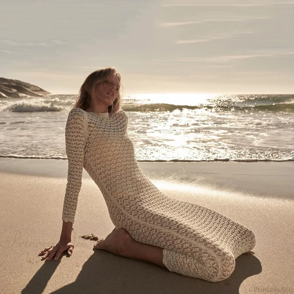 Knit Swimsuit Sunscreen Crochet Cover Up