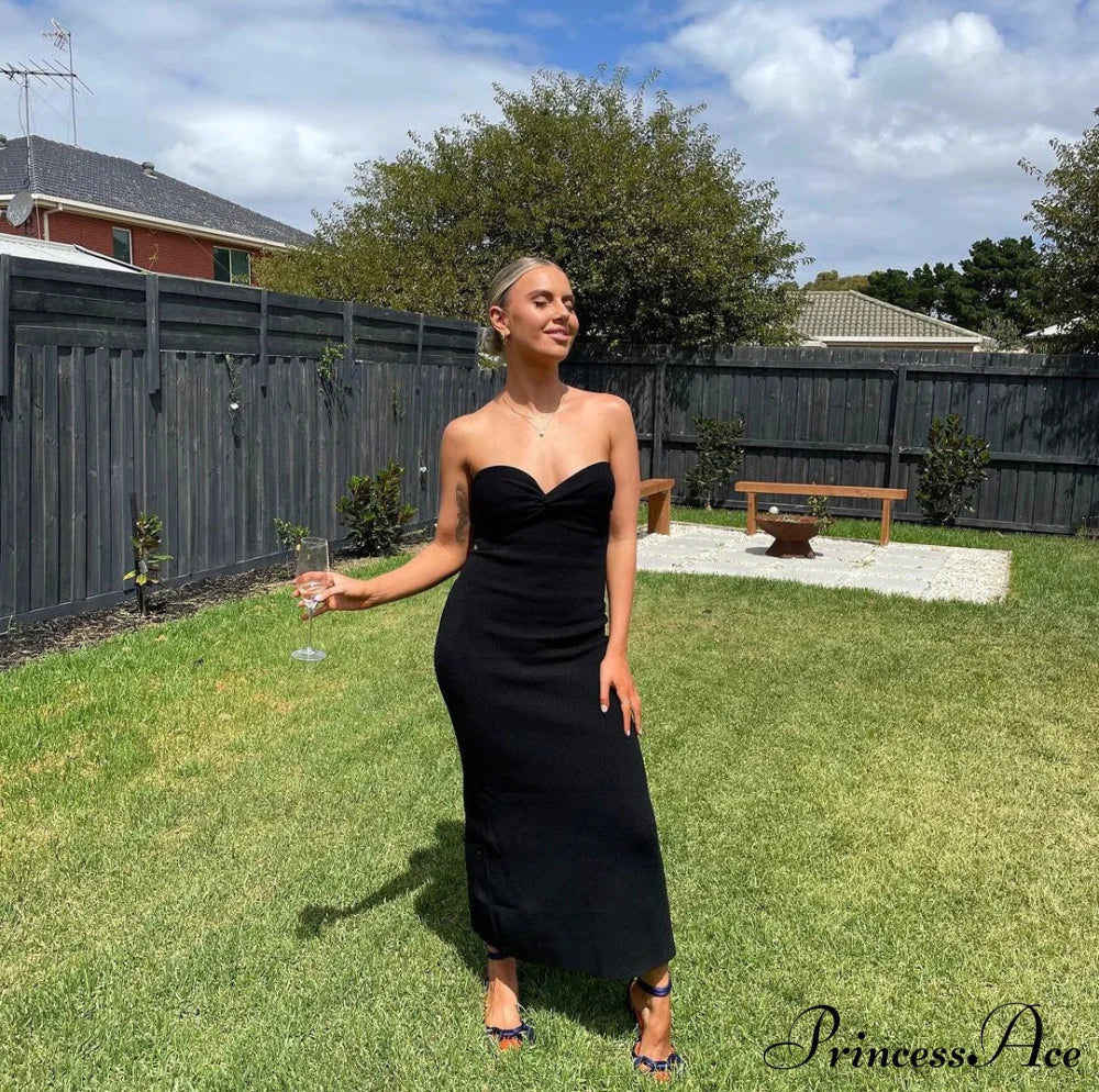 Knit Twisted Stylish Tube Midi Dress