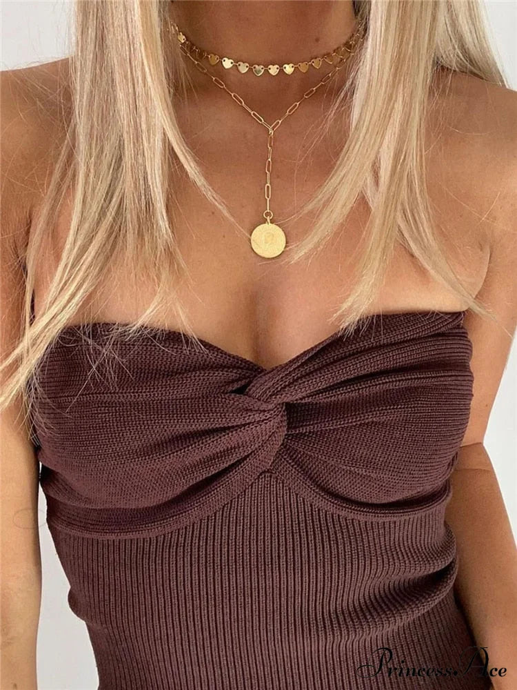 Knit Twisted Stylish Tube Top