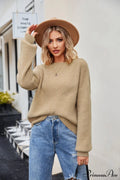 Knit Women's Loose Round Neck Sweater