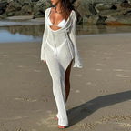 Knitted Cover Up Beach Bikini Set