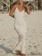 Knitted Floral Stylish Midi Dress