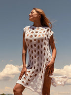 Knitted Hollow Out Bikini Cover Up