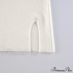 Knitted Sleeves Gown and Women Long Sweater Shoulder Off with Design