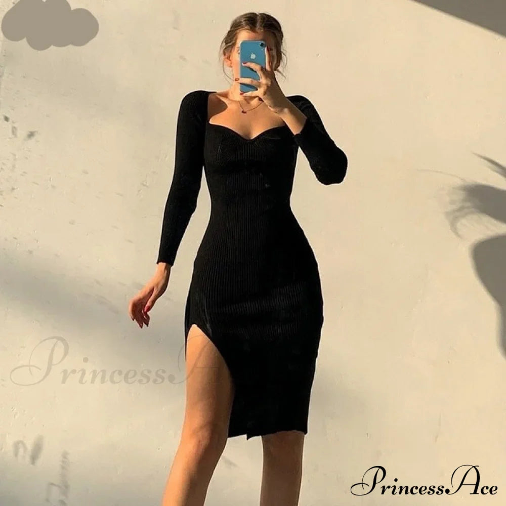 Knitted Sleeves Gown and Women Long Sweater Shoulder Off with Design